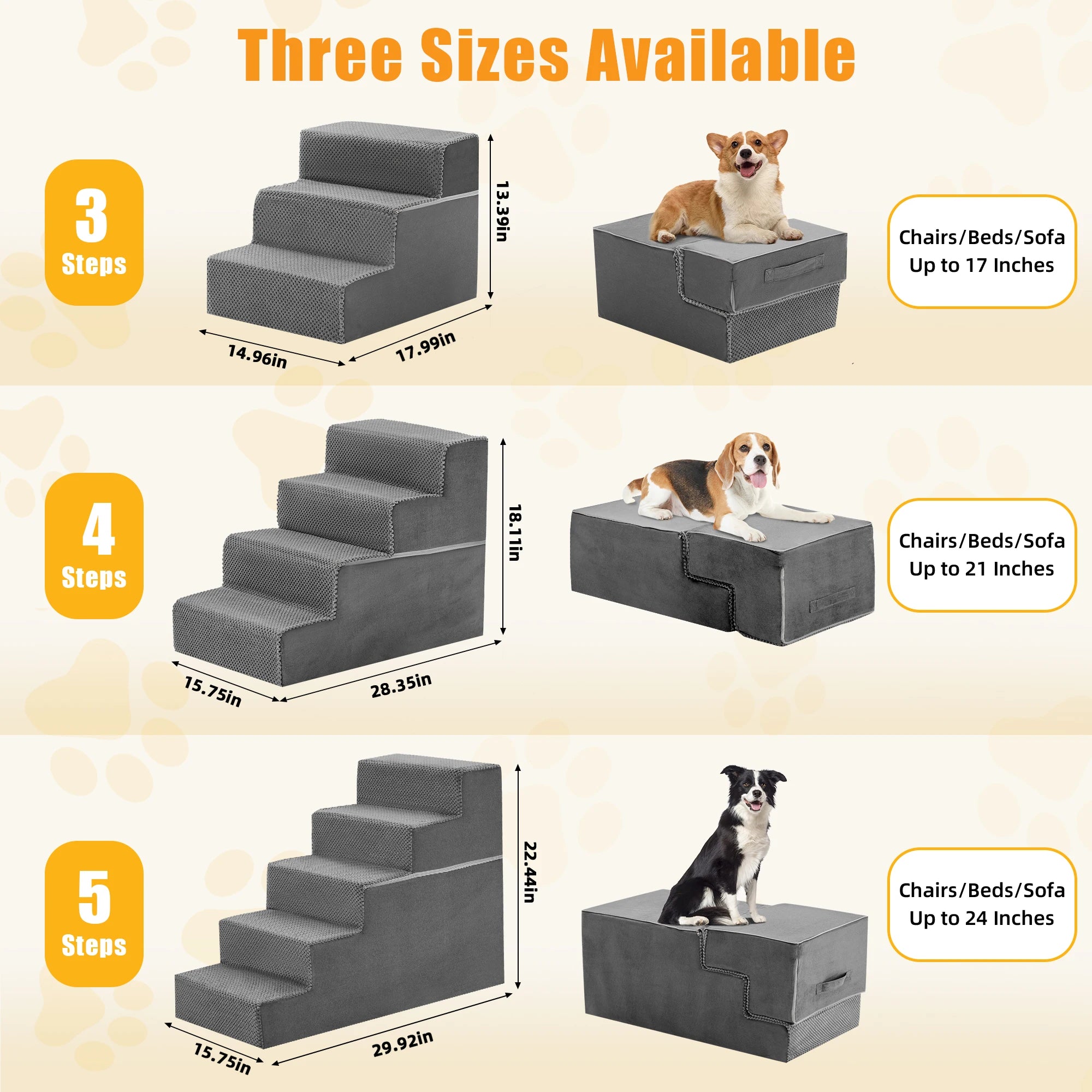 Right Angled Foam Dog Stairs Ramp for Small Dogs