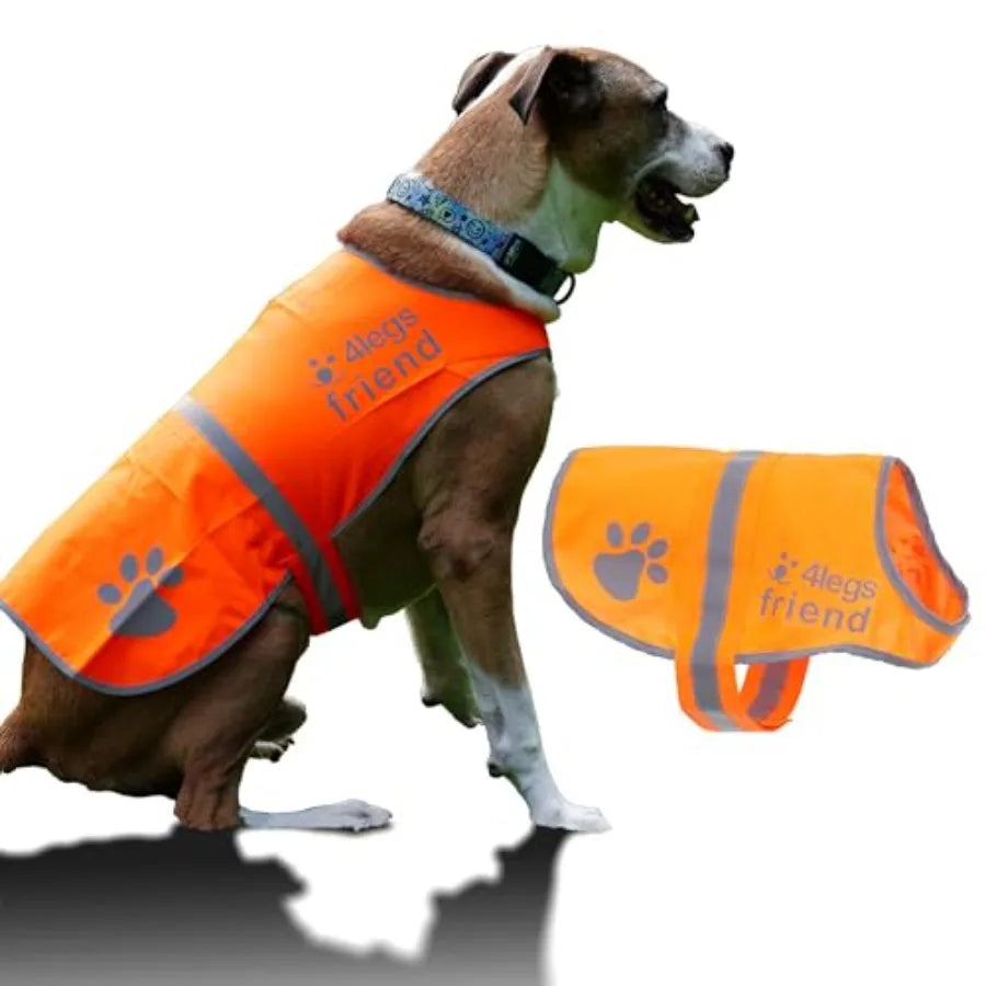 Reflective Blaze Orange Dog Vest Hi-Visibility Waterproof