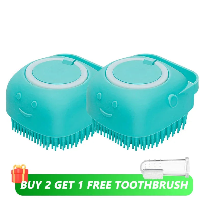 ep 7 — Image Alt Tag  Pet Bathing Brush with Shampoo Dispenser for Dogs