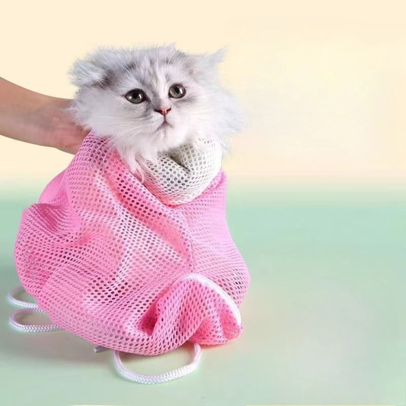 Mesh Cat Grooming Bath Bag for Kittens & Cats