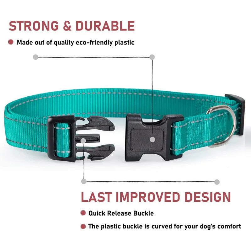Adjustable Reflective Dog Collar Strap for Dogs