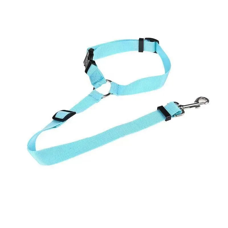 Two-in-One Pet Car Seat Belt and Leash Adjustable Nylon