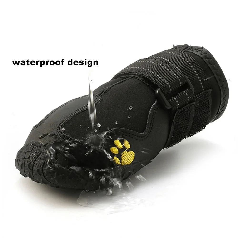 Waterproof Dog Shoes Anti-Slip Rubber Boots 4pcs