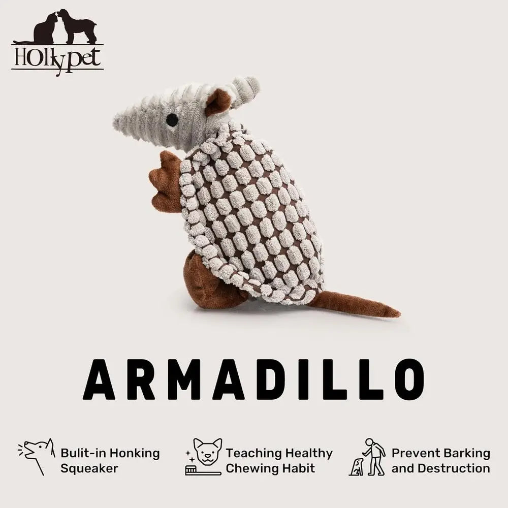 Armadillo-Inspired Squeaky Dog Toy
