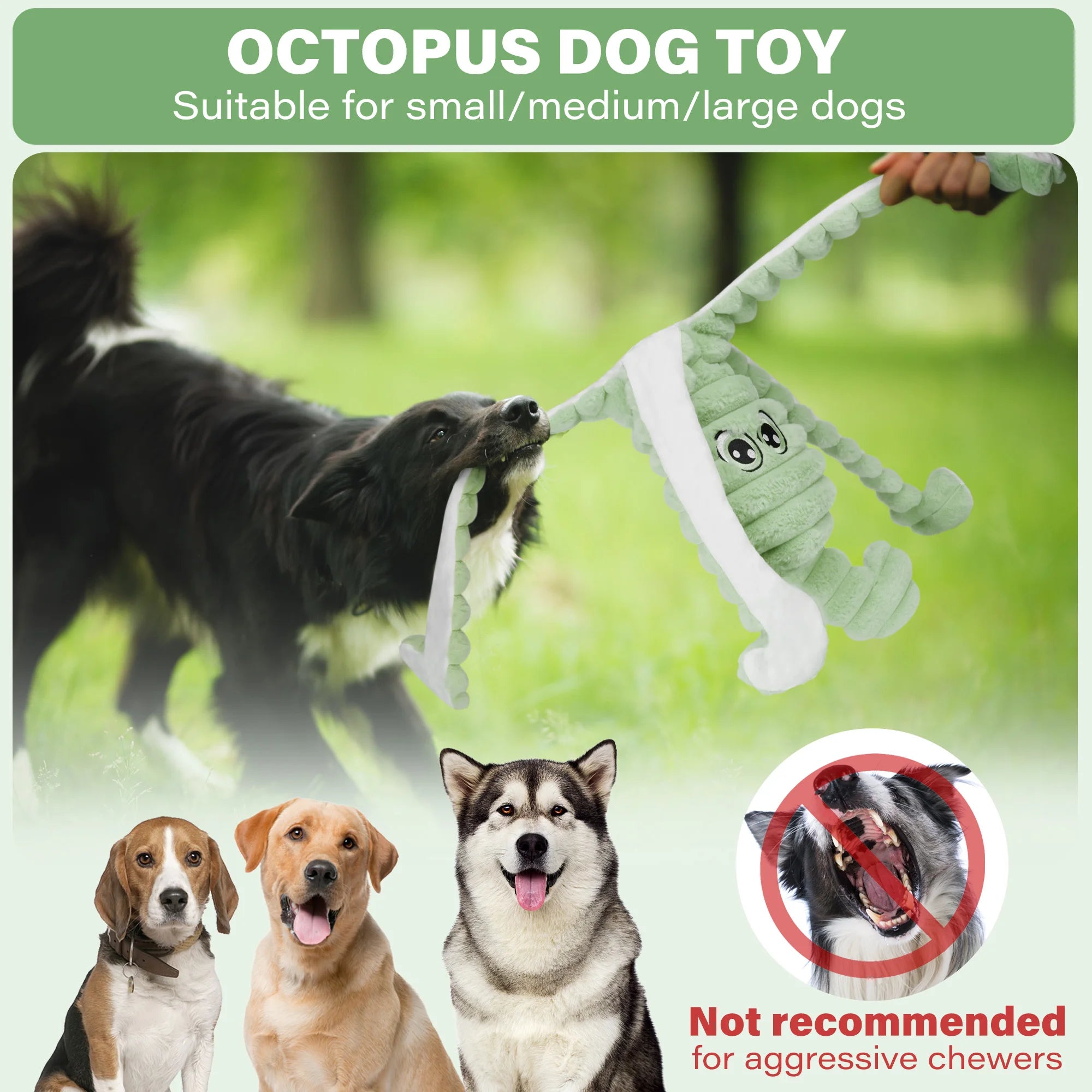 Octopus Pet Grinding Teeth Squeaky Plush Toy for Dogs