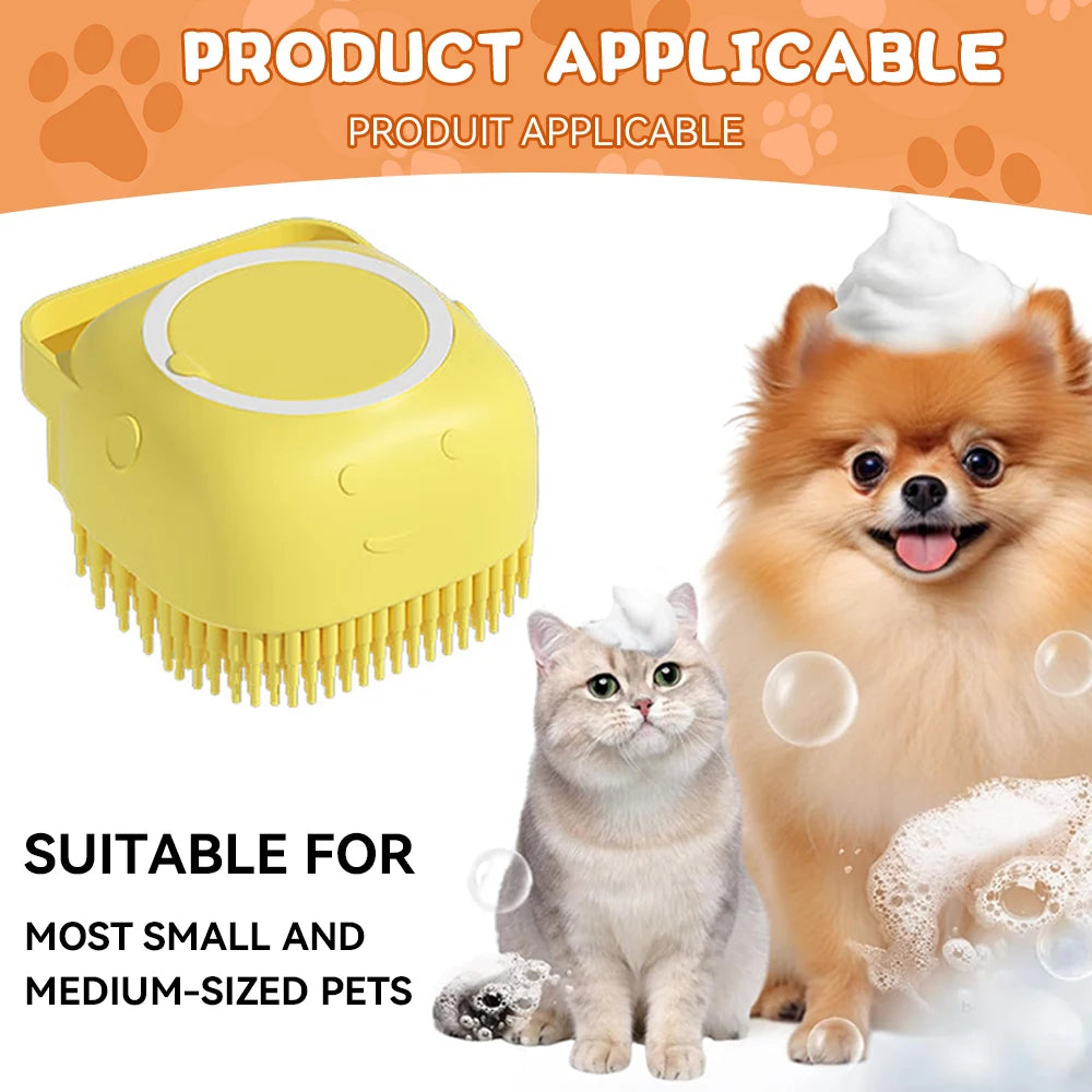 ep 7 — Image Alt Tag  Pet Bathing Brush with Shampoo Dispenser for Dogs