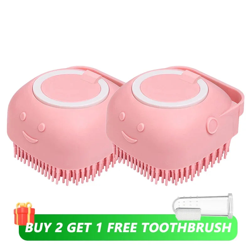 ep 7 — Image Alt Tag  Pet Bathing Brush with Shampoo Dispenser for Dogs