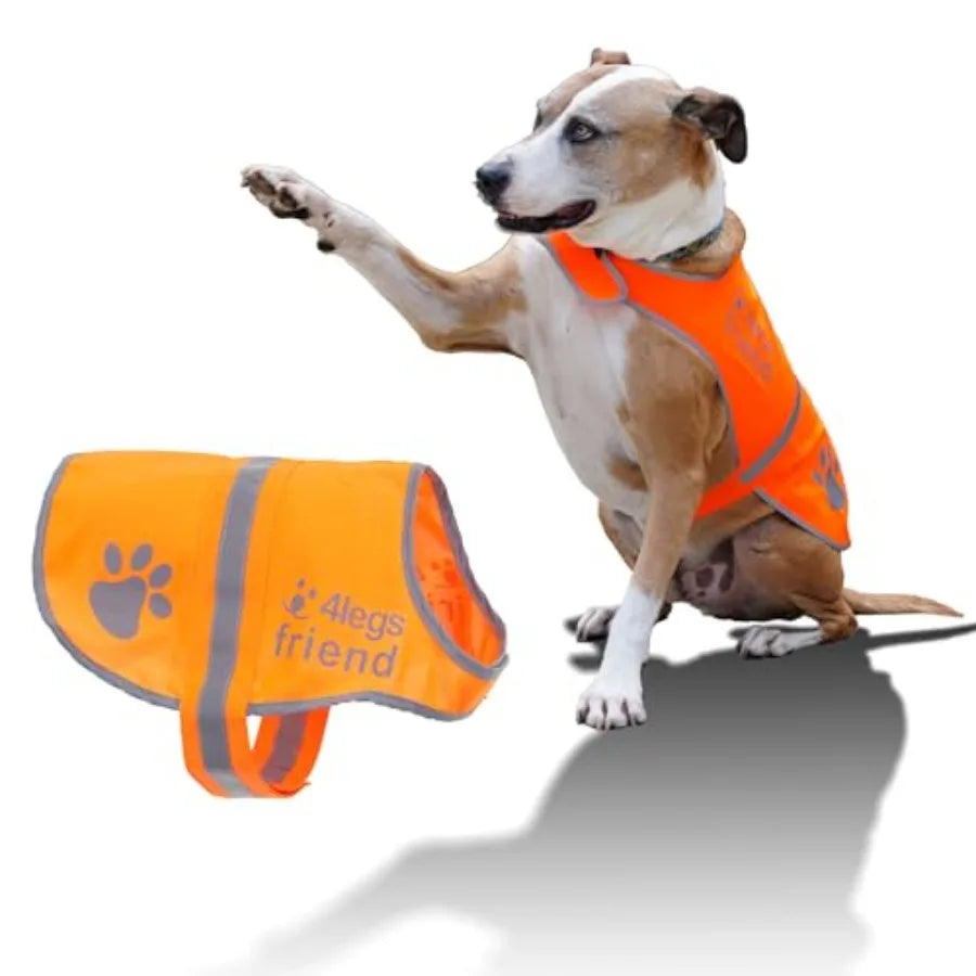 Reflective Blaze Orange Dog Vest Hi-Visibility Waterproof