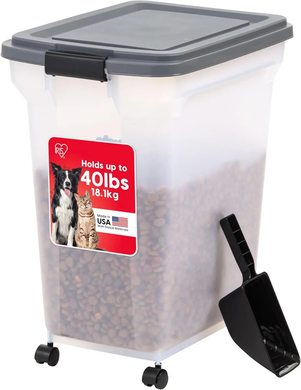 Dog Food Storage Container 40 lbs with Wheels