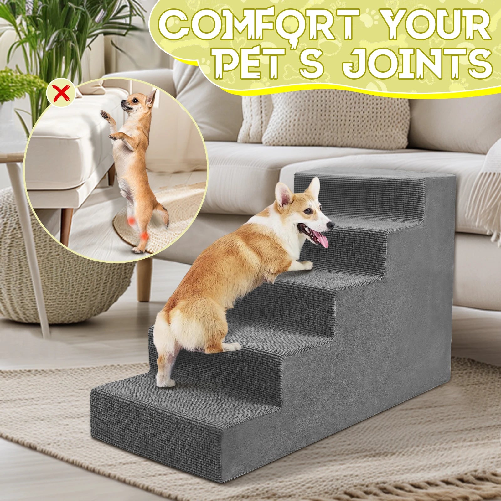 Pet Stairs for Small Dogs and Cats | 4 & 5 Tier